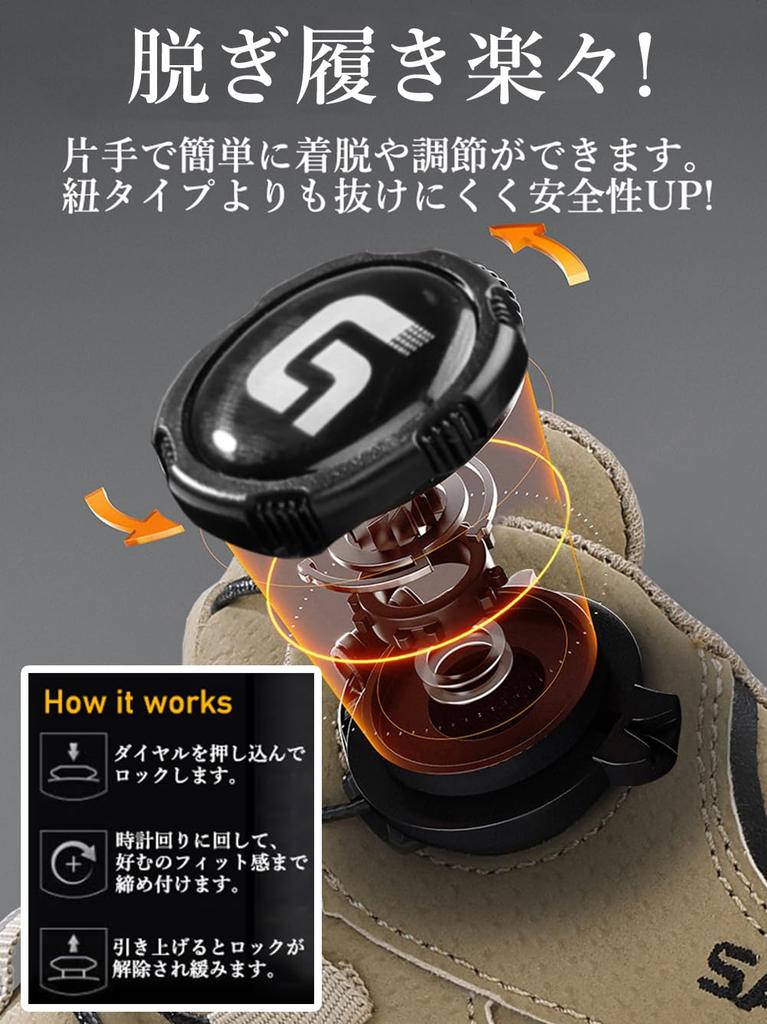 Safety Work Lightweight Leather Boots with Steel Toe and Available In and Gray Japanese Shoe [mxcgzl] Dial-Type Shoes, High-Top Shoes, Waterproof,