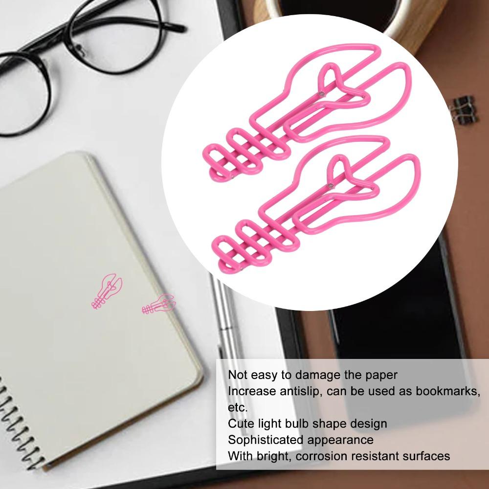 100pcs Plastic-coated Metal Cute Paper Clips Yellow/Pink Office Paper Clips Wedding Decoration