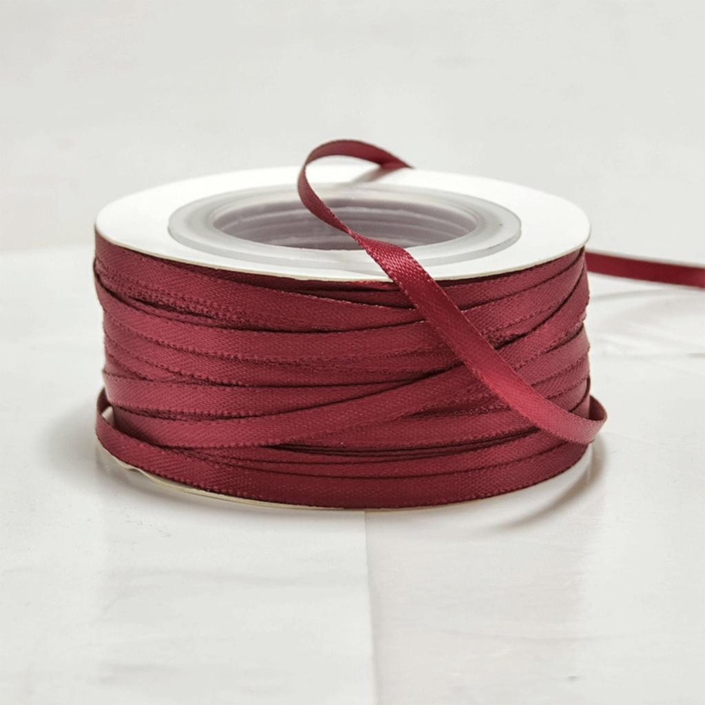 50 Yards 0.3cm Encrypted Double-sided Polyester Silk Ribbon Ribbon Webbing Hair Accessories Handmade Bow Gift Box Packaging Ribbon