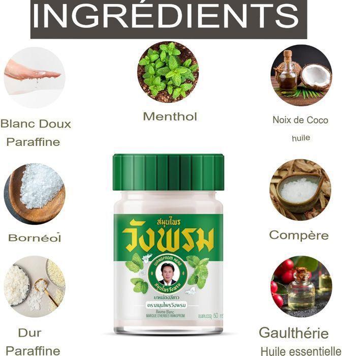 Wang prom Baume Thailandais Blanc 50г | Агит-сюр-ле-Пинсенс де Нерфс | Юиль де Готери | Ароматерапия | Массаж | Таиланд