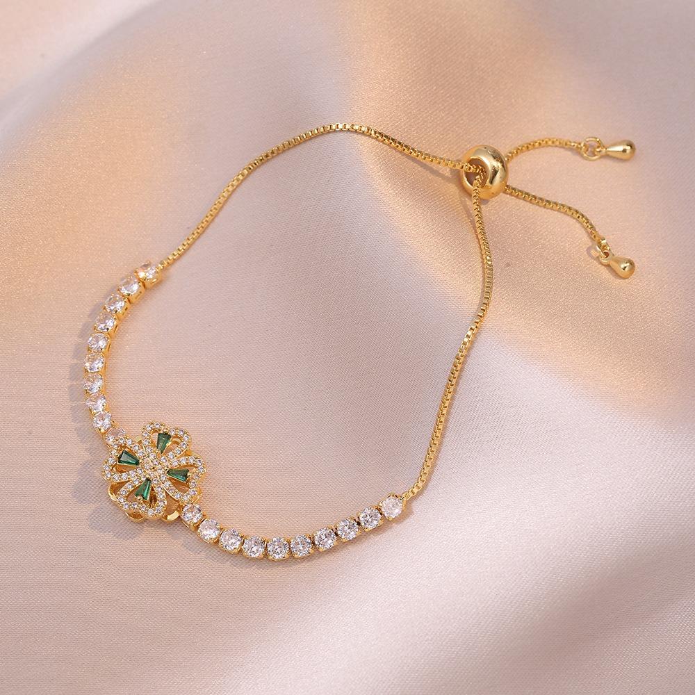 Necklace women's Japanese and Korean style rotating micro inlaid zircon rotating fashion set clavicle chain necklace jewelry