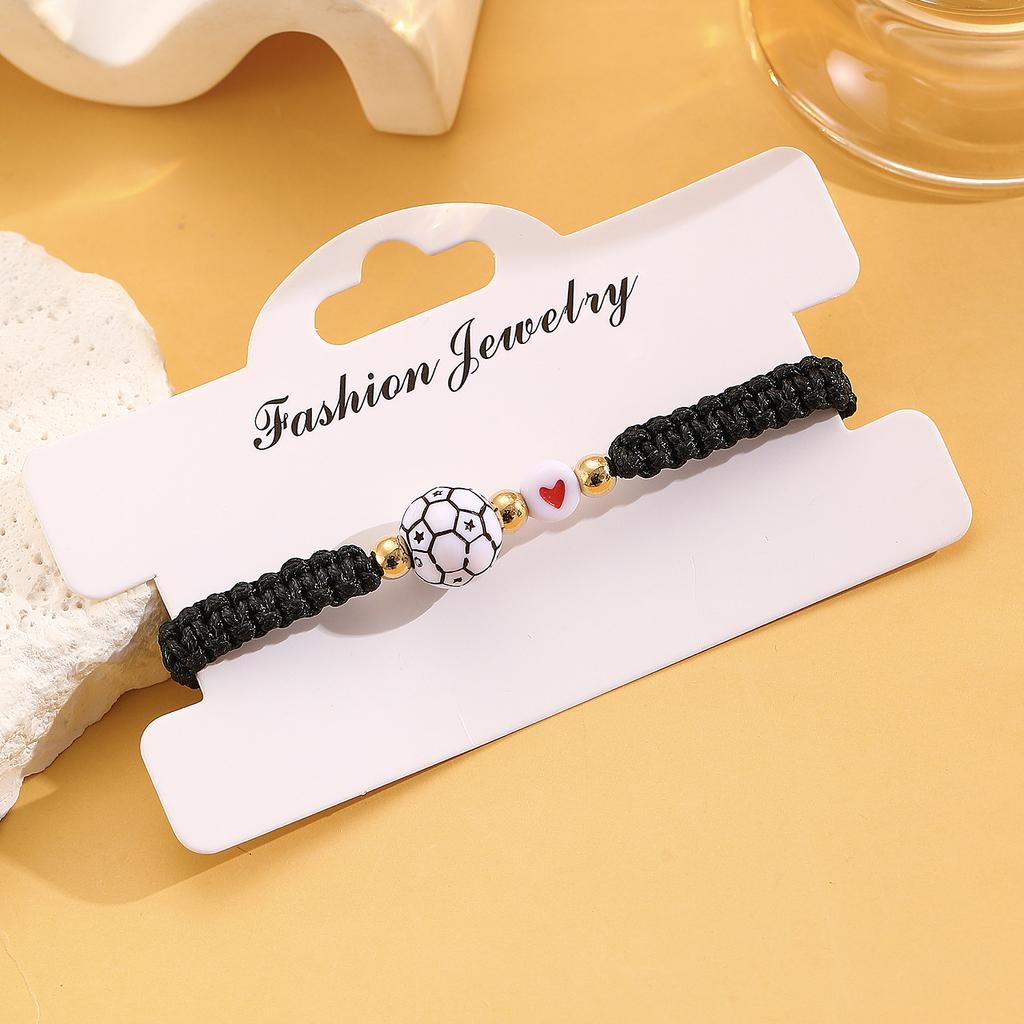 Спортивная мода Баскетбол Футбол Бейсбол Браслет для мужчин женщин Ручной работы Браслет-браслет Сердечки Бусины Подарок для парня Браслеты Ювелирные изделия