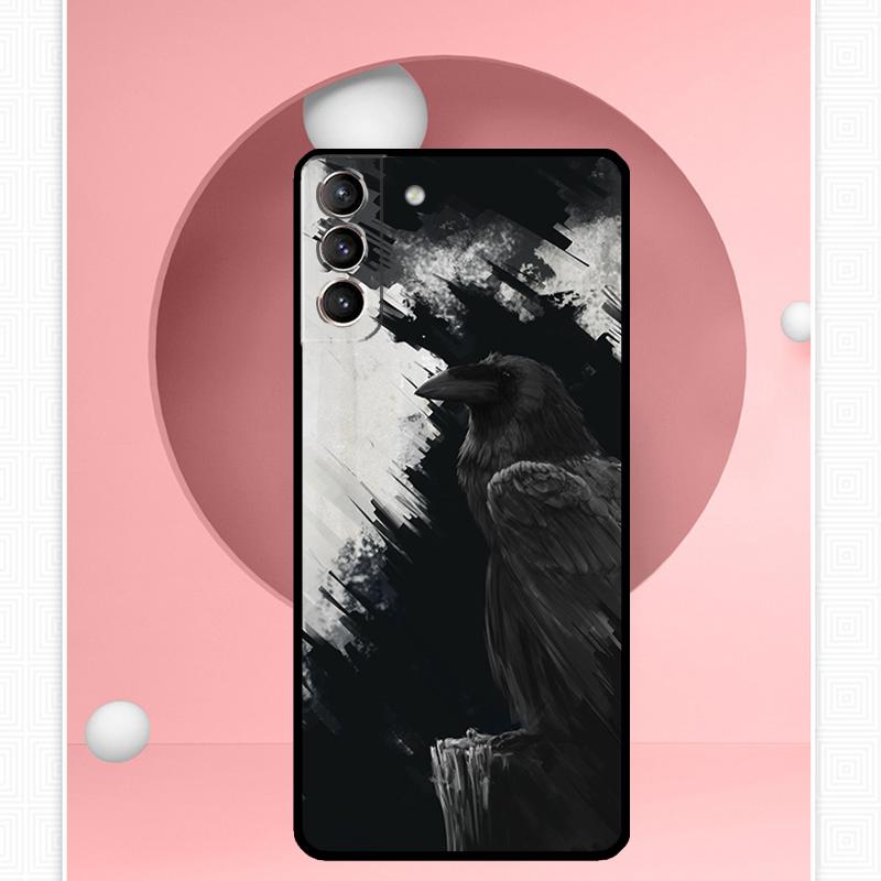 Чехол Crow Raven Dark Skull для Samsung Galaxy S25 Ultra S20 S21 S22 S23 S24 Plus S9 S10 S24 FE S25 FE Чехол Funda