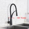Black/Nickel/Chrome/Gold Rubber Kitchen Faucet Sink Faucet 360 Degree Rotation Pull Down Stream Sprayer Hot Cold Water Mixer Tap