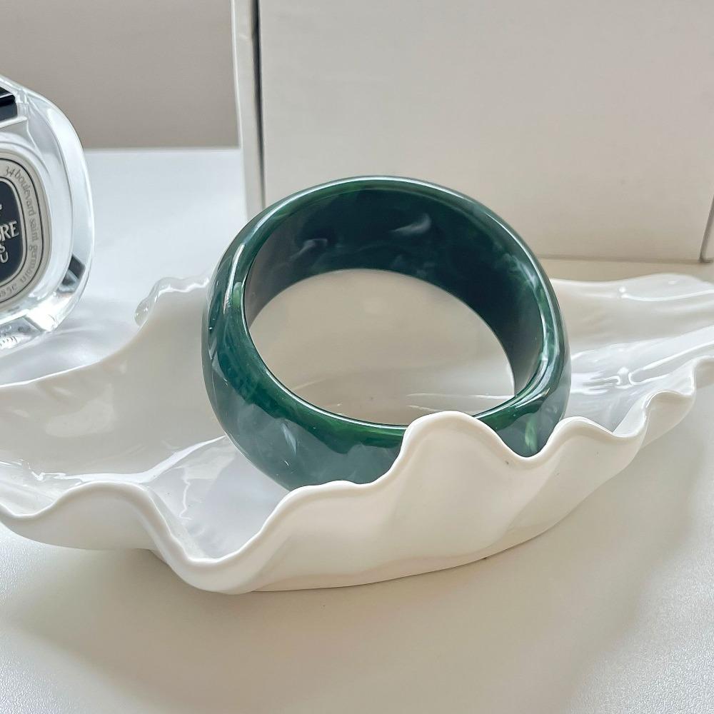 Bohemian Acrylic Bangle Shiny Transparent  Hand Ring Simple Irregular Wide Bracelet  Girls