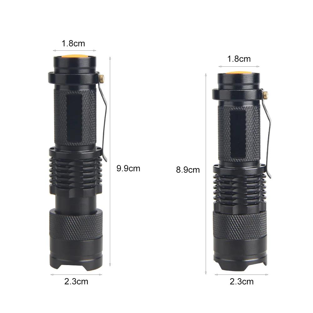 1/3/5/10Packs Portable Mini Q5 LED Flashlight Zoomable Tactical Lamp Torch Adjustable Focus Flashlight for Gift Hiking Camping