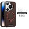 Magnetic Rotating Bracket Leather Case For Huawei Pura 90 Pro Max Pura 80 Pro+ P70 Ultra P60 Wireless Charging Plating Cover