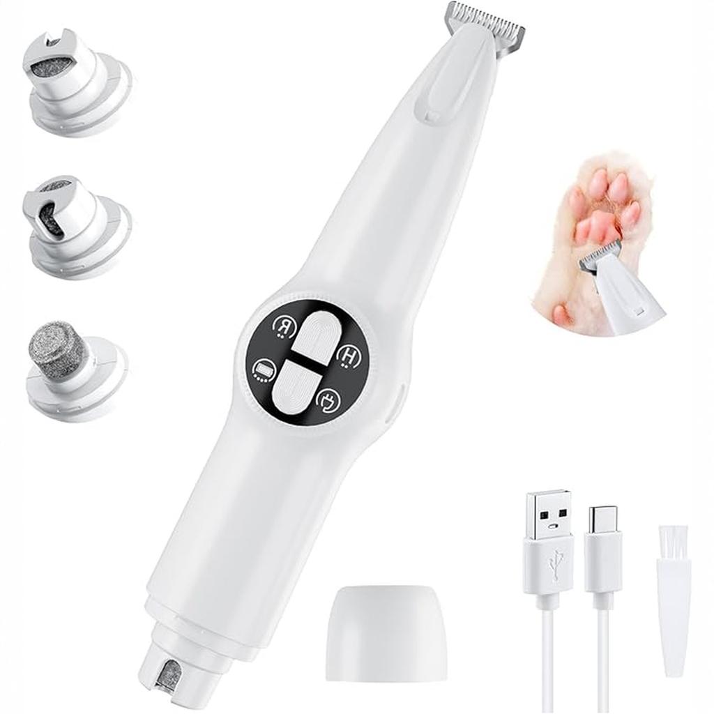 Многофункциональная перезаряжаемая машинка для стрижки шерсти, ногтей домашних животных со светодиодной подсветкой для глаз, ушей, морды, ягодиц для больших/маленьких собак и кошек