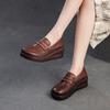 Fashion GKTINOO Retro Commuter Loafers 2025 Autumn New Genuine Leather Wedges Pumps Casual Versatile Women's Slip-on Shoes