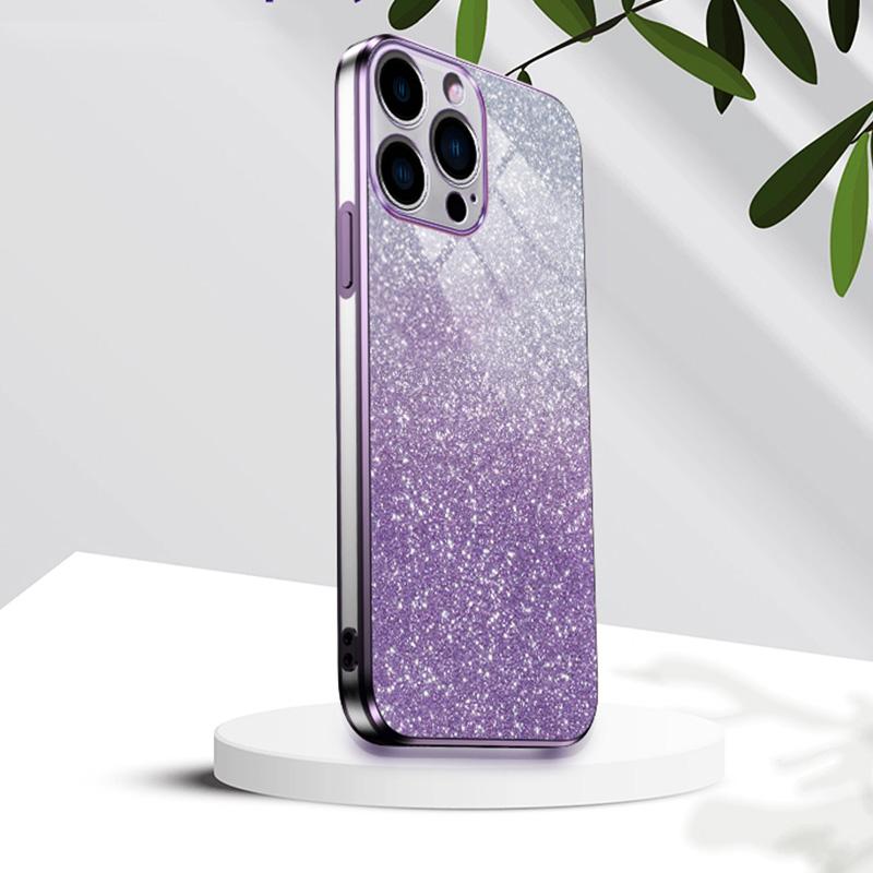 Роскошный чехол с градиентным блестящим покрытием для Iphone 15 14 13 12 11 Pro Max Mini, силиконовая защитная задняя крышка X XS Max Xr 6 7 8 Plus