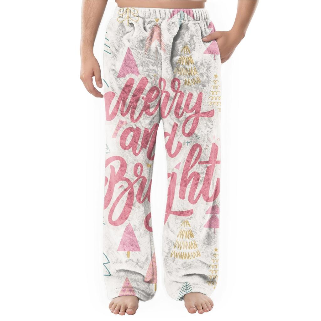 Мужские фланелевые повседневные брюки с карманом, Повседневные брюки с принтованным карманом, Домашние брюки для сна