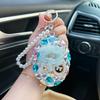 Crystal Glass Mirror Keychain Diy Finished Portable Makeup Mirror Bag Pendant Gift Wholesale Source Yiwu