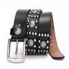 Высококачественный ковбойский ремень с металлическими заклепками, из натуральной кожи с зернистостью, мужской ремень из коровьей кожи, ремни для джинсов в стиле панк с заклепками для мужчин