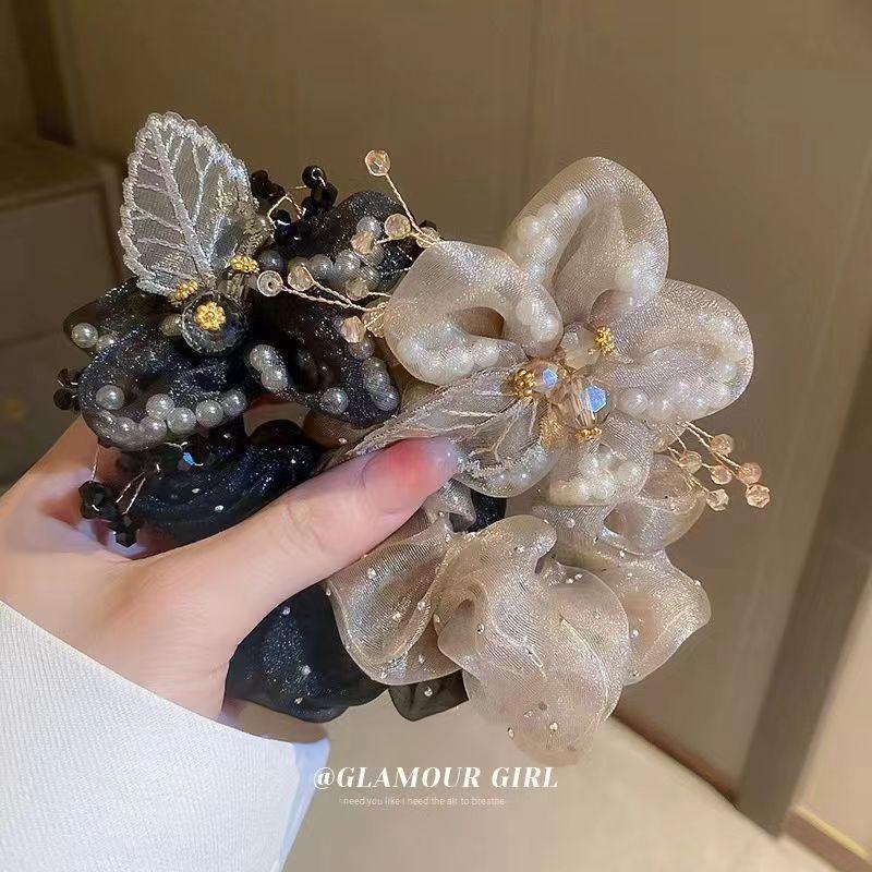 Elegant Women's Mesh Scrunchie Hair Tie - Luxurious High-End Hair Accessory