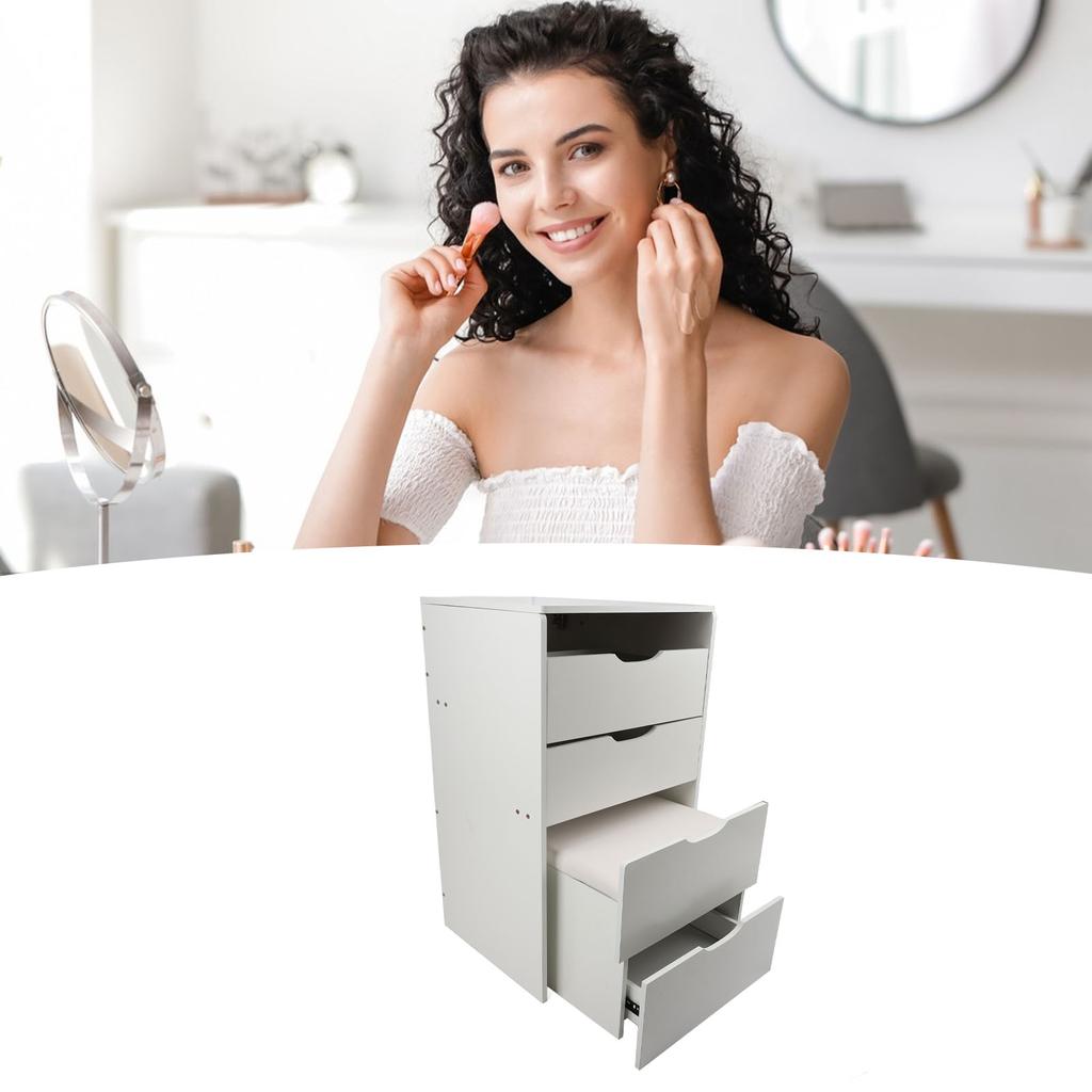 Vanity Desk with Flip Top Mirror Light Makeup Table with Drawers Stool Storage Small Dressing Table 