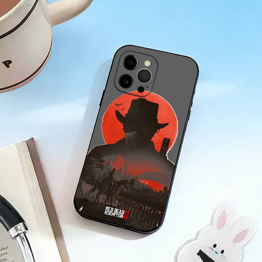 Чехол для телефона Red Dead Redemption 2 для iPhone 17, 16, 15, 14, 13, 12, 11 Plus, Pro Max, Другие Мягкий Черный Чехол
