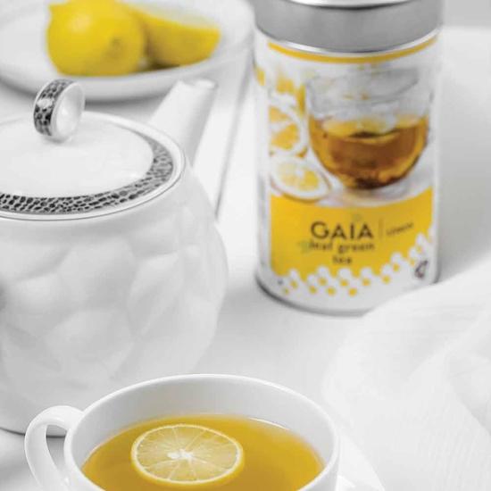 Gaia Листовой зеленый чай | Богат антиоксидантами | витамином С | Укрепляет иммунитет | Ускоряет обмен веществ | Очищает организм | Лимон