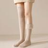 1 пара женских зимних носков выше колена, противоскользящие шерстяные однотонные теплые утолщенные чулки, теплые носки для разных случаев