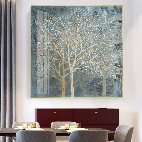 Декоративные картины Сине-белое дерево Современные абстрактные легко повесить клейкие картины Украшения для стен