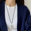 Ван Хэди Ожерелье с подвеской-ложкой: Женский чокер в корейском стиле с черной веревочной цепочкой для свитера