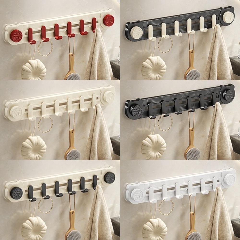 Wall Mounted Suction Cup Door Rear Hook Punch-Free Coat Hanger Bathroom Towel Rack  for Home