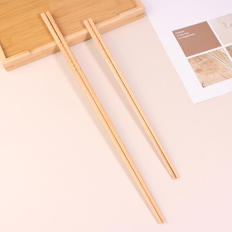 Japanese Extra Long Wooden Chopsticks Polished Beech Wood Fired Food Noodle Anti-Slip Chopsticks Kitchen Cooking Tools