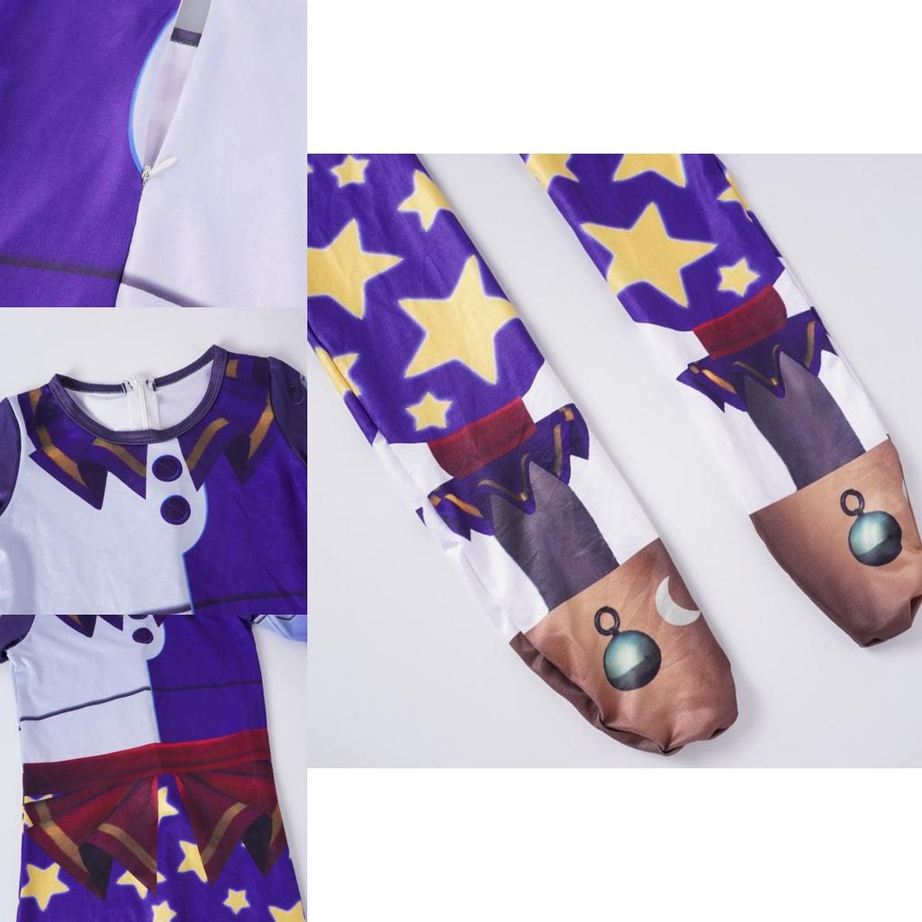 Sundrop Fnaf Костюм клоуна для косплея для мальчиков и девочек, боди, маска, комбинезон для вечеринки, идеально подходит для Хэллоуина, косплея и вечеринок