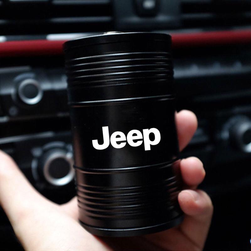 Car Ashtray Universal metal Cup Smokeless Auto Ashtray Sticker For Jeep TRAILHAWK COMMANDER LIBERTY Wrangler Lanyard Accessories AKT1