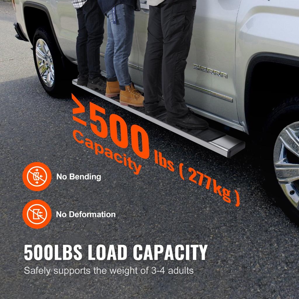 VEVOR Running Boards, 6" Step Bars Compatible with 2009-2018 Dodge Ram 1500/2010-2023 Ram 2500/3500 (Includes 2019-2023 Classic) Crew Cab