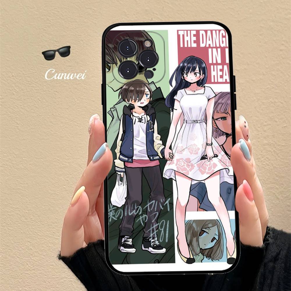 Популярное аниме «Опасности в моем сердце» Чехол для телефона Для iPhone 17 16 15 14 13 12 11 Pro Max Plus Mini Силиконовый Черный Чехол