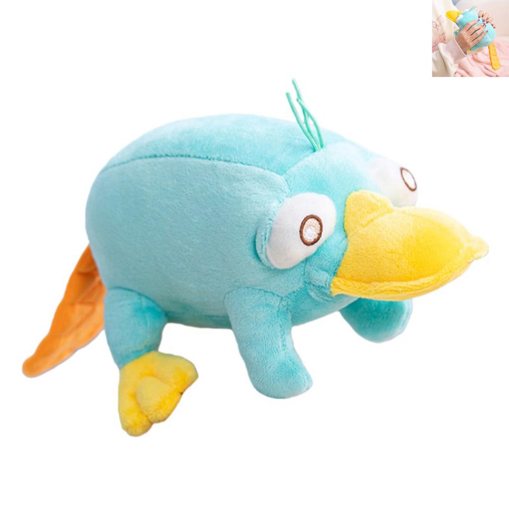 Platypus Stuffed Animal Blue Cartoon Doll Soft Safe PP Cotton Filled Toy for Kids Room Decoration