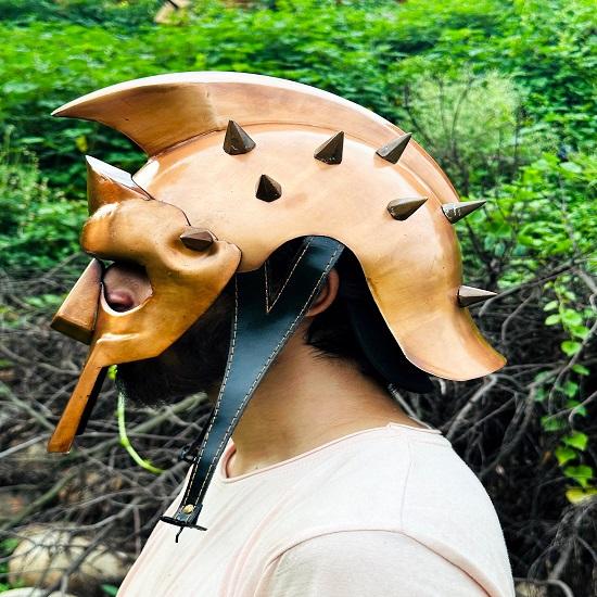 Гладиаторский шлем King Maximus Decimus meridians, доспехи с медной отделкой, шлемы с внутренней подкладкой, средневековые рыцарские доспехи, шлем для косплея, подарок