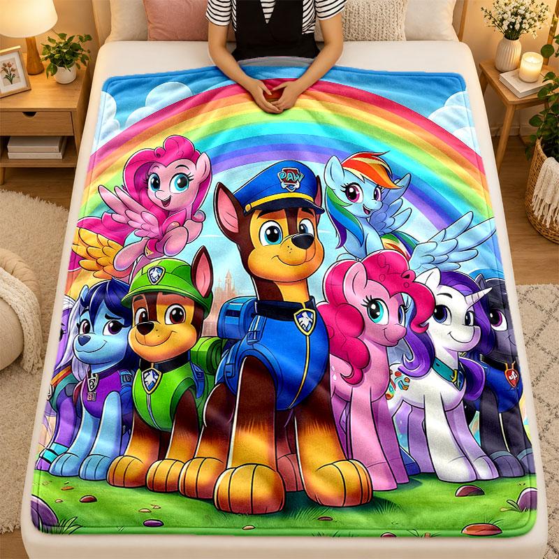Flannel BlanketPaw Patrol Warm Soft Throw Blanket for Indoor Sofa Bed Living Room Use