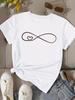(Азиатский размер) Принт Мода Женская Футболка Топ Женская Одежда Футболка любовь тренд стиль Женская Футболка с Коротким Рукавом с Графическим Принтом