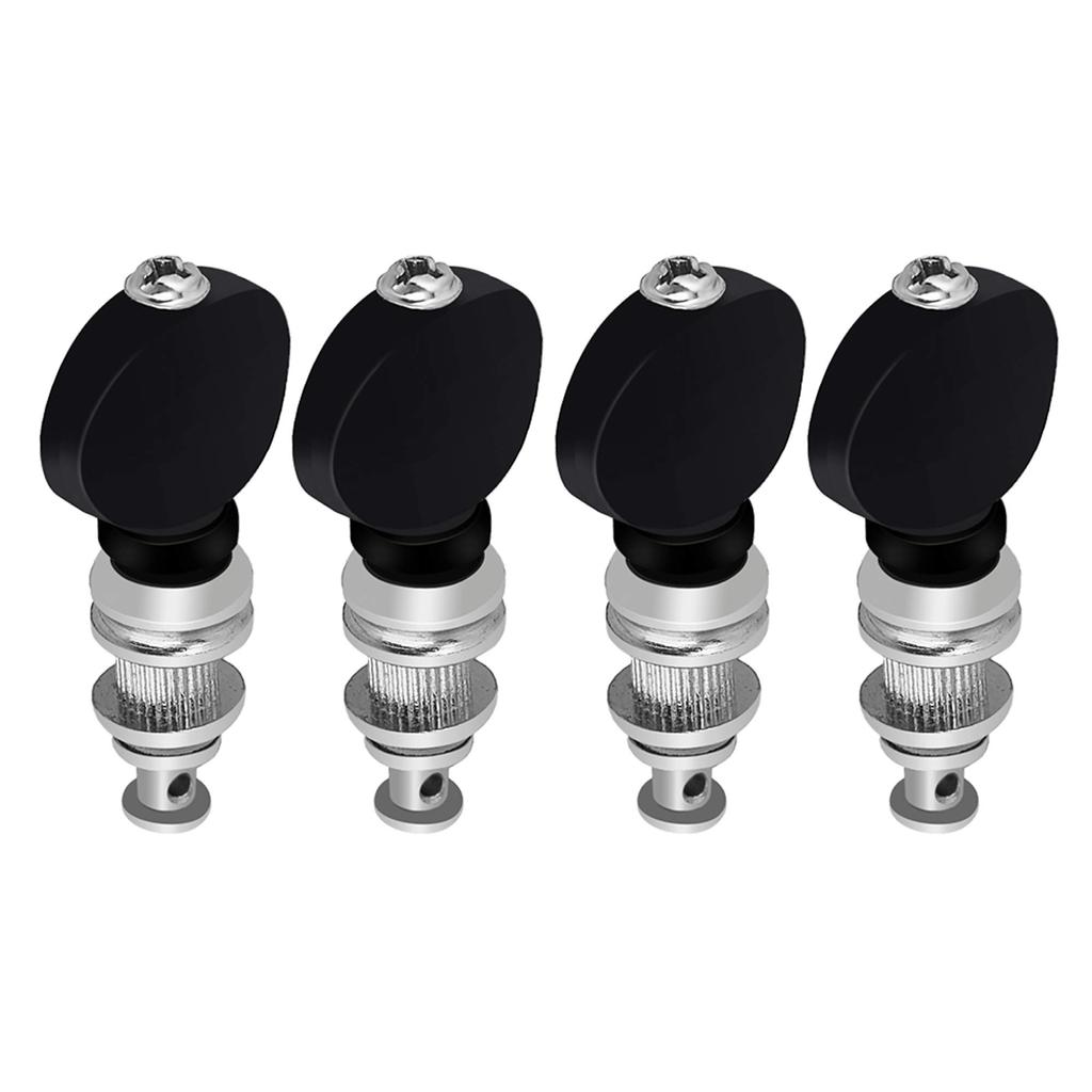 Yibuy Ukulele Tuning Peg 4pcs Black/Silver YB-TP04