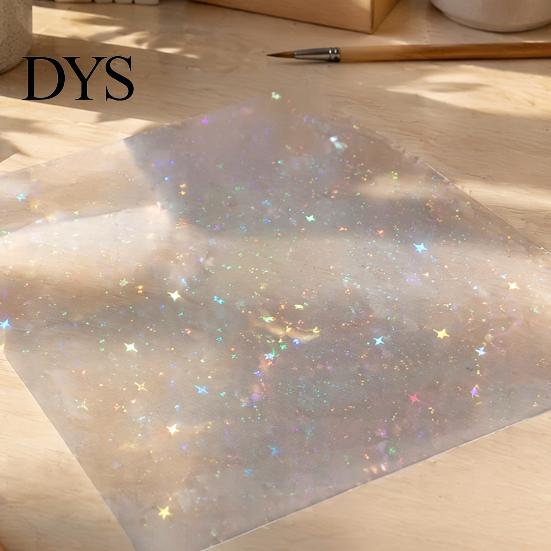 Rainbow Shimmer Laminating Roll 2PCS Holographic Film, with Shimmering Effect, Waterproof Sheets Scratch-Proof Precoated for Cards And DIY Projects