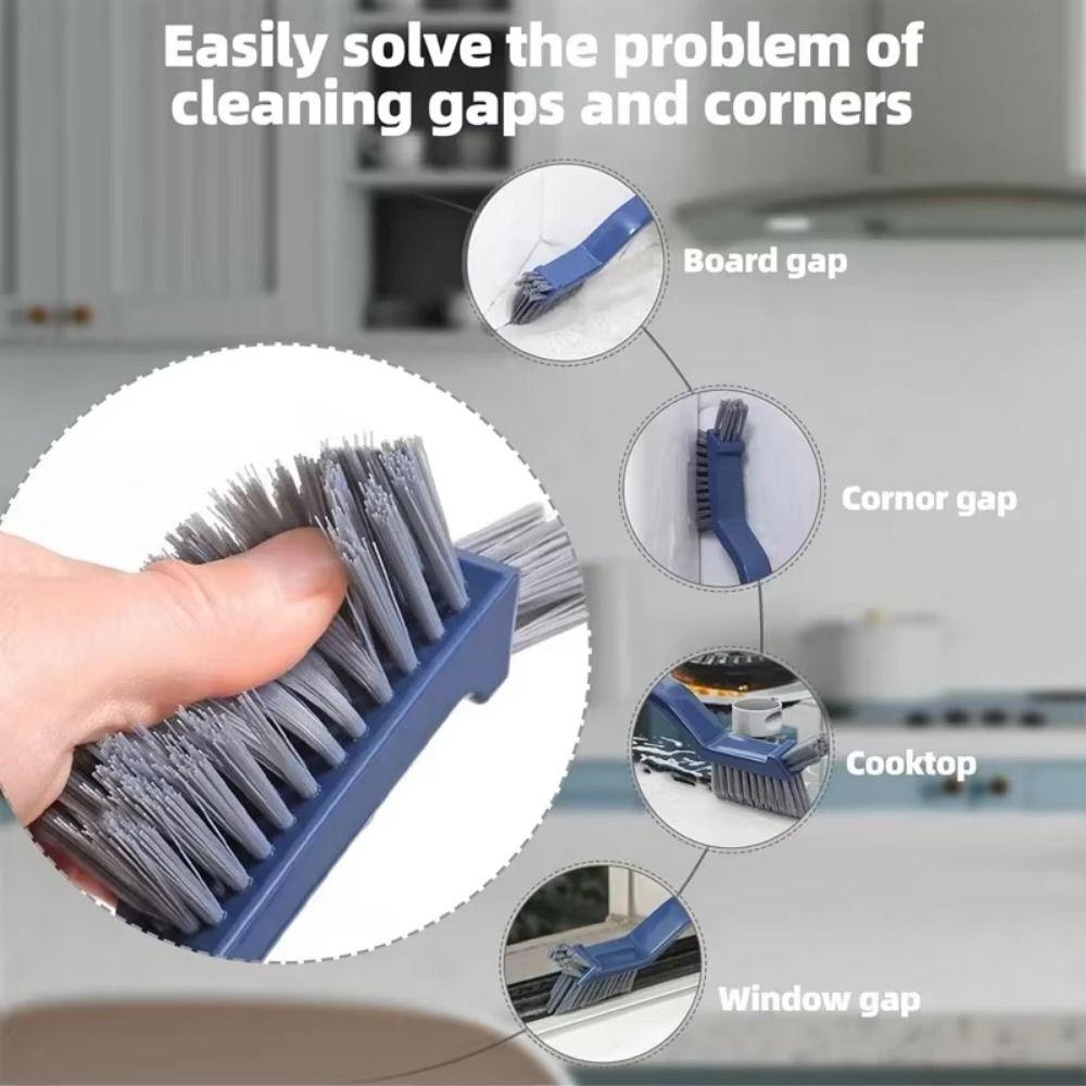 3 in1 Long Handled Gap Brush Hard Bristled Corner Brush Effective Cleaning Brush  Window Grooves