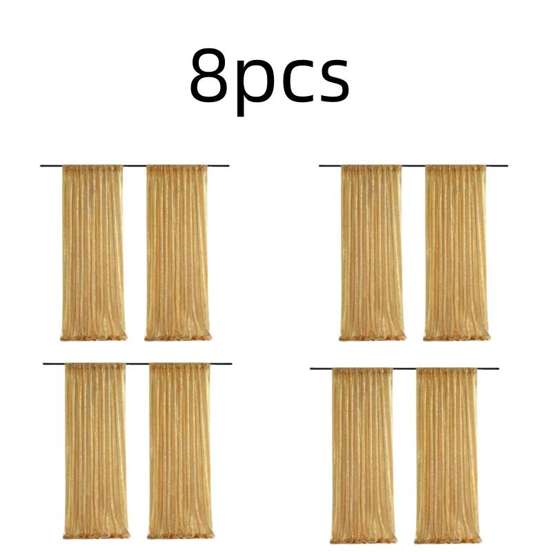 Золотистые/Серебристые Шторки-Фон из Пайеток, 2 Панели - Шторки из Пайеток 2 фута x 8 футов для Вечеринки Свадьбы Фон с Пайетками Сценические Украшения