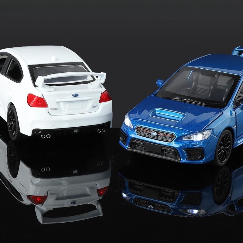 Simulation 1:30 Subaru WRX STI Racing Car Model Pullback Sound Light Alloy Diecast Boy Children's Toy Vehicle Gift Collection