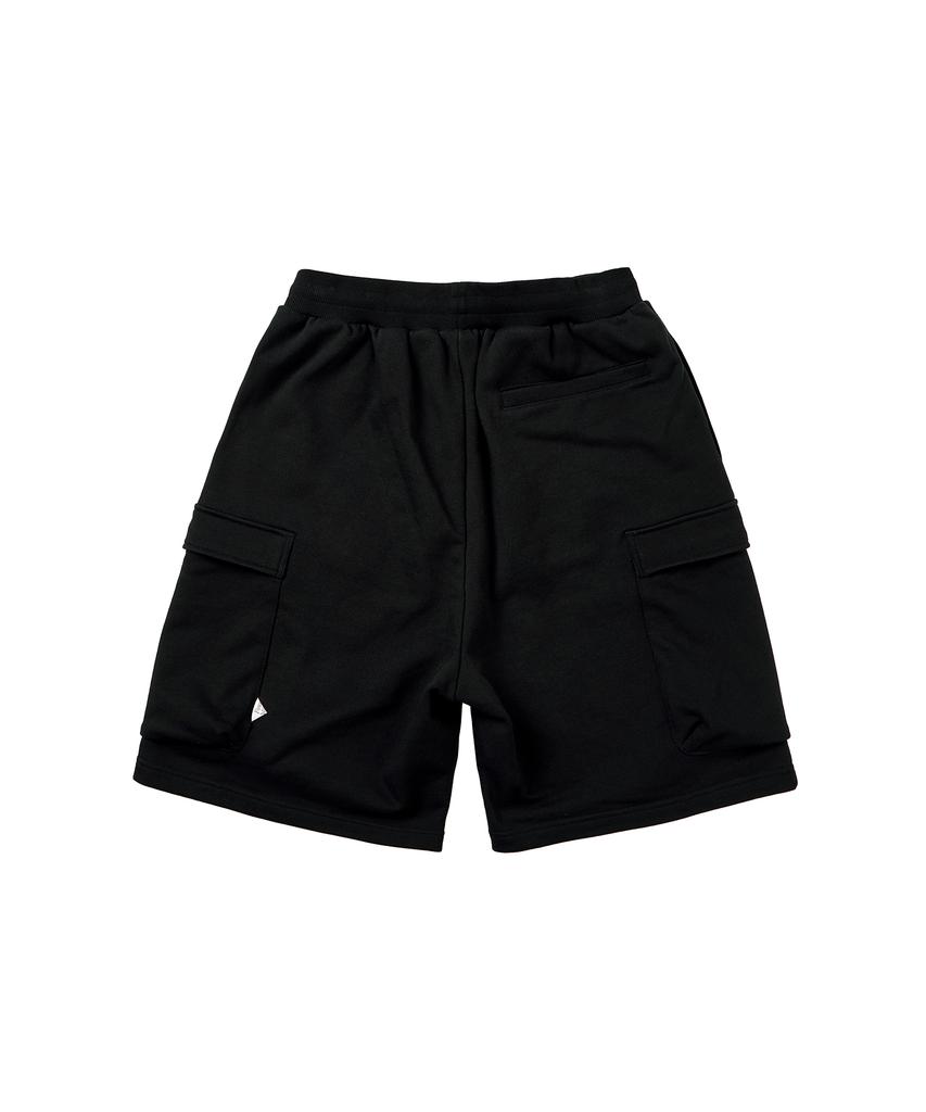 FOUNDPOCKET Wide Sweat Shorts Black