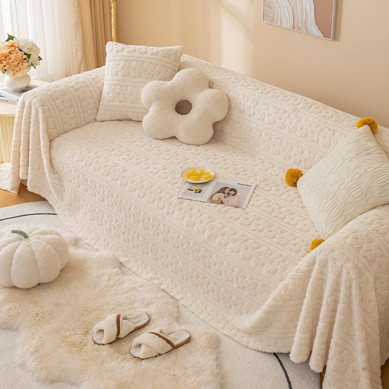 Anti-Scratching Sofa Cover Cloth Sofa Towel Winter Plush Sofa Cover All-Inclusive Universal Sofa Cover Full Covered