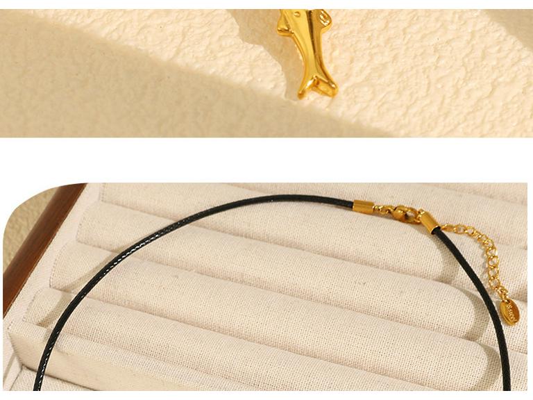 Европейское и американское ожерелье из титановой стали с кожей тунца: Тропический Океан Роскошные Женские Украшения из Нержавеющей Стали