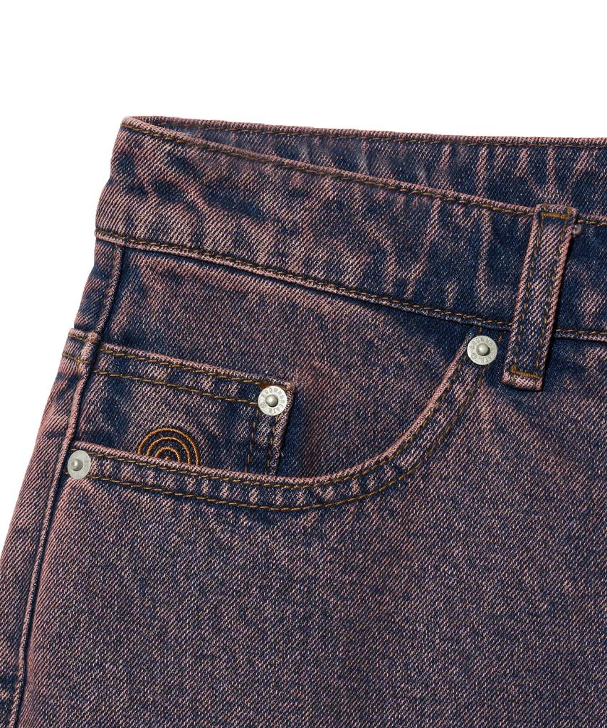 BROWNBREATH Hinder Post Wide Denim Pants - Purple