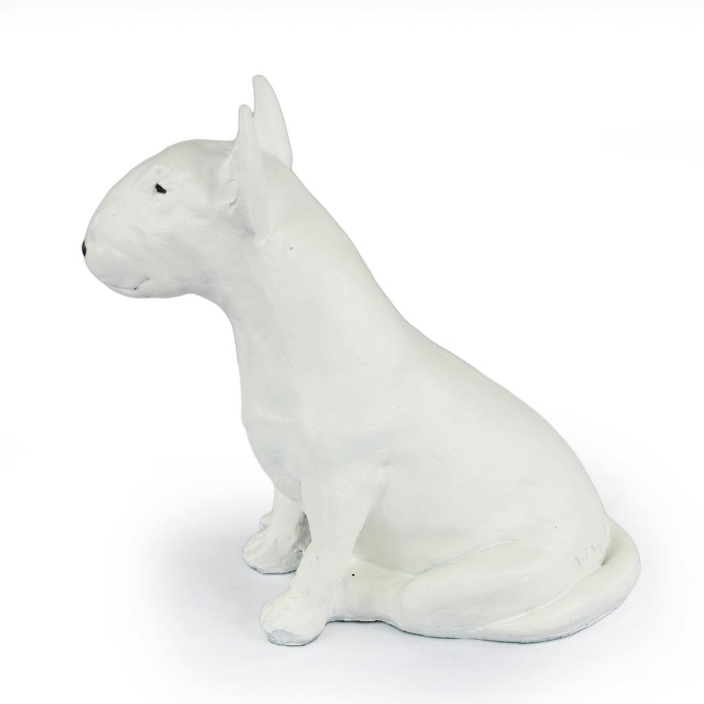 Bull Terrier, Bully II - Dog Statue, Sitting Dog for Desk, Decoration for the Living Room of a Dog Lover by Art-Dog