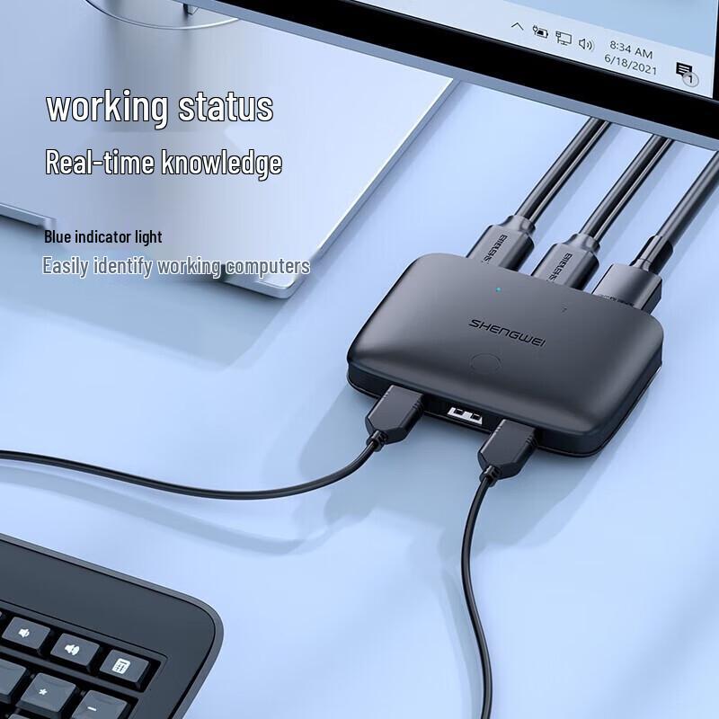 4K HDMI KVM-переключатель Shengwei с 2 портами