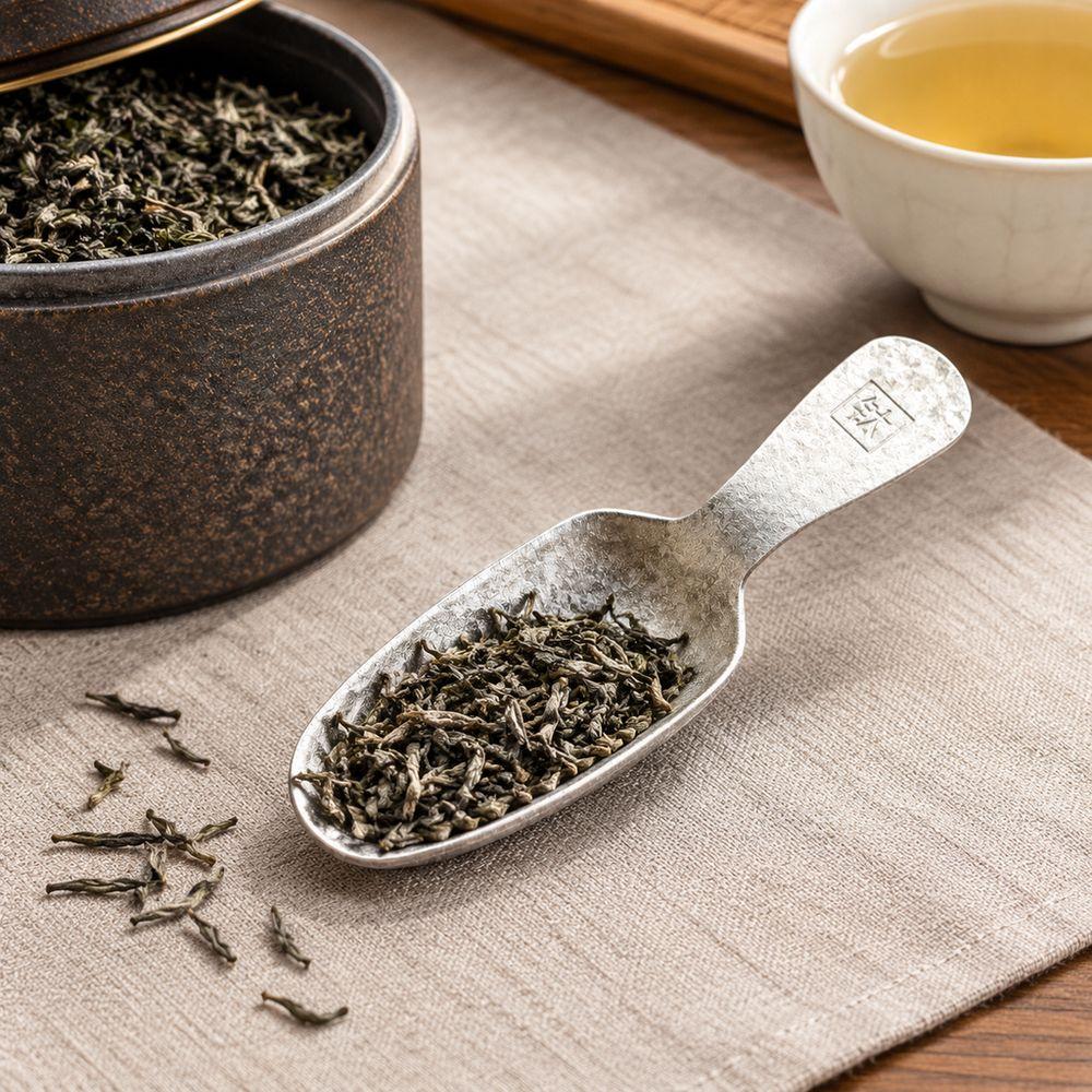 Silve Titanium Tea Spoon Hammered Texture Tea Shovel New Mini Tea Scoop for Tea Brewing