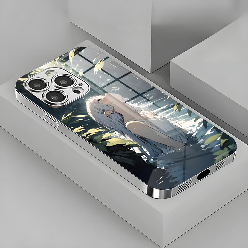 Аниме Фрирен, после конца путешествия Чехол для телефона Для iPhone17 16 16e 15 14 13 12Plus Mini Pro Max Гальванизированный стеклянный Чехол для телефона