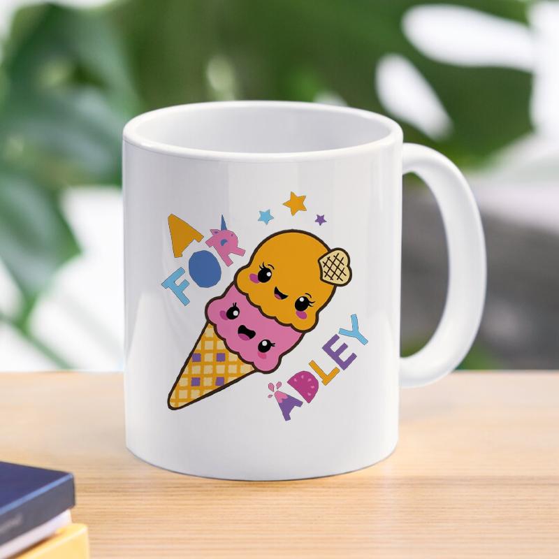 Кружка A for Adley Кружка Мороженое Единорог Радуга Кружка Офис Завтрак Кофе Молочная Чашка 11 унций Офис Вода Чайная Чашка Подарок на День Рождения