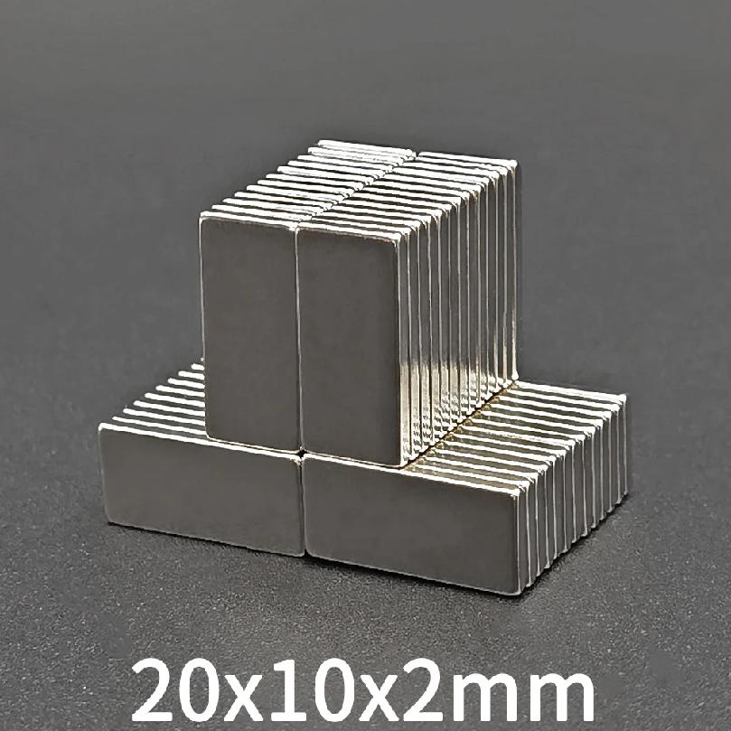 20x10x2 Сверхмощные магниты Сильные дисковые магниты для холодильника, DIY, Строительства, Науки, Поделок, Образования, 20 мм x 10 мм x 2 мм