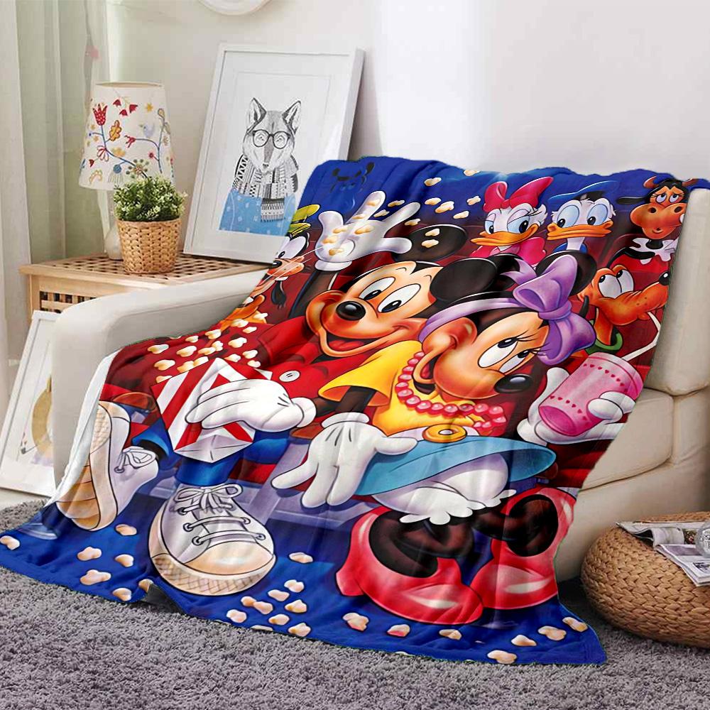 Mickey Friends Celebration Flannel Blanket Super Soft Warm Cozy Blanket For Sofa Bed Office Travel Allseason Home Decor Gift
